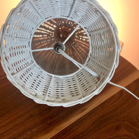 White Rattan Wicker Table Lamp - Picture 10 of 10